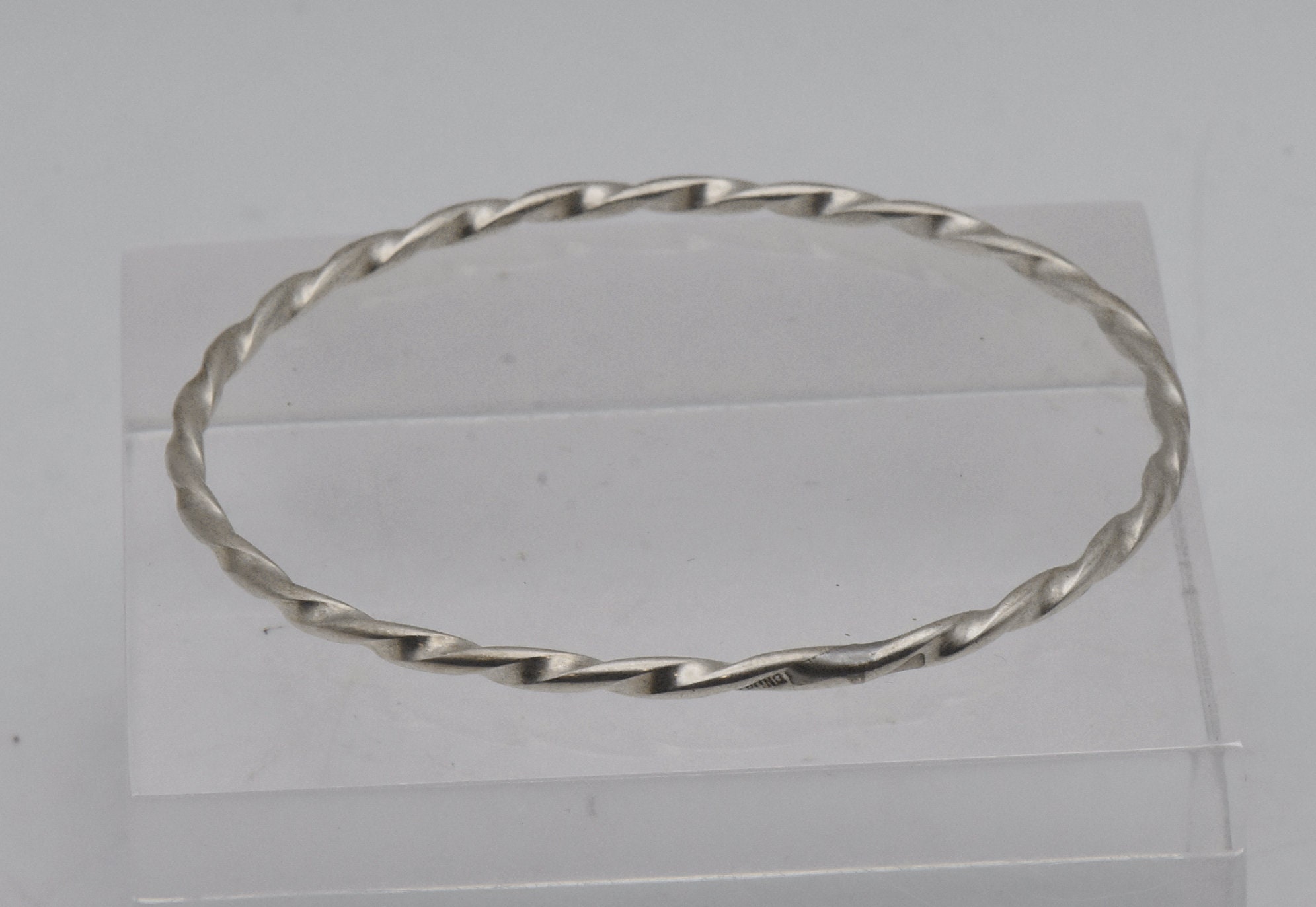 Vintage Sterling Silver Twisted Bangle Bracelet - Etsy