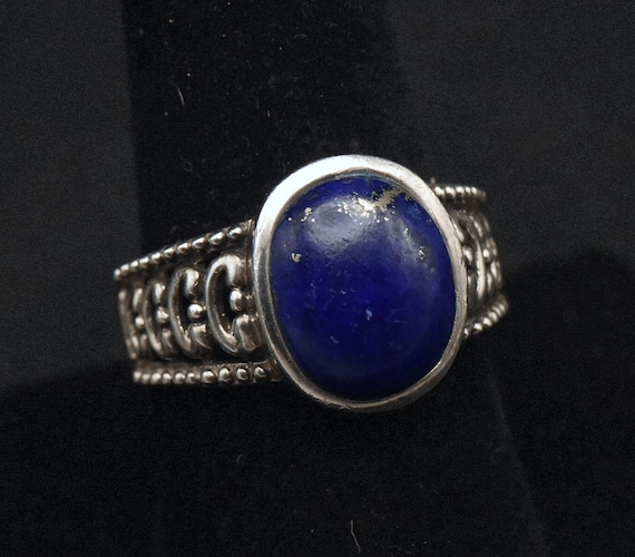 アクセサリー Vintage silver lapis lazuli Stone ring Lapis Lazuli Ring in Sterling Silver Ring Vintage Stone