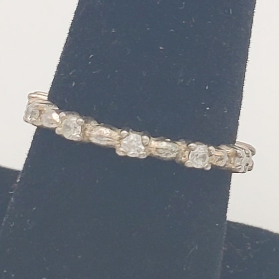 Sterling Silver Crystal Glass Band - Size 7 - image 4