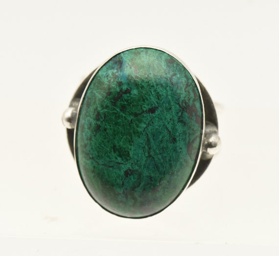 Vintage Handmade Chrysocolla Sterling Silver Adju… - image 6