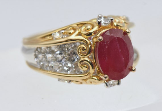 Composite Ruby and Colorless Sapphire Dual Tone S… - image 7