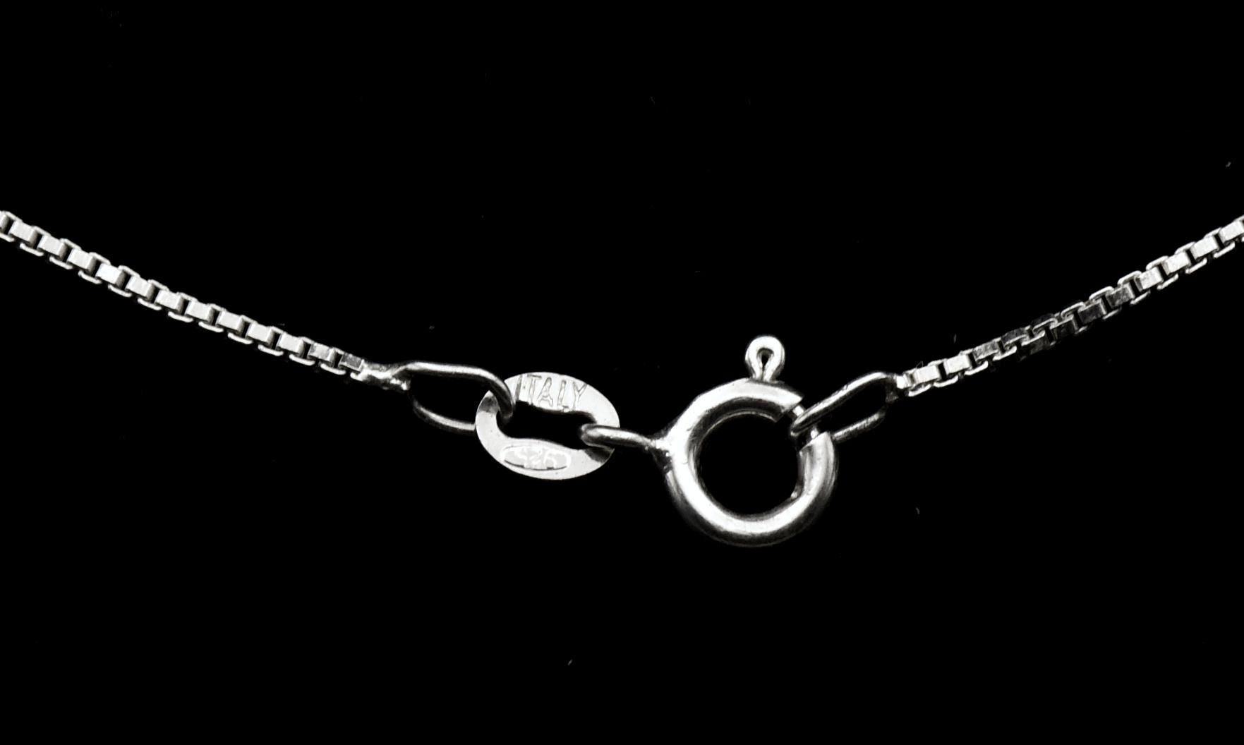 Vintage Sterling Silver Italian Box Link Chain Necklace - 20