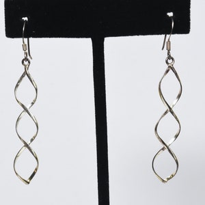 Sterling Silver Double Helix Dangle Earrings