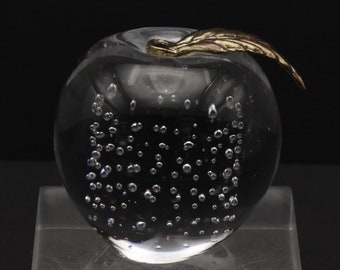 Vintage Silvestri Glass Apple Paperweight