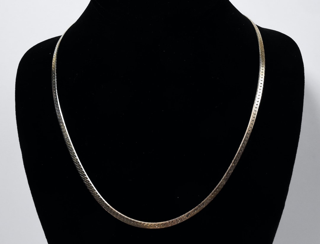 Sterling Silver Herringbone Chain Necklace - 20