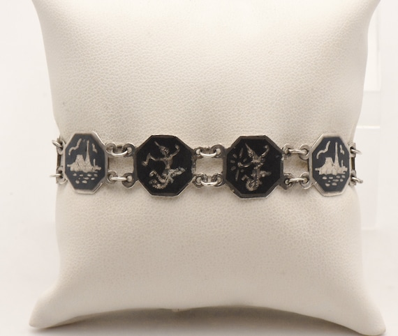 Vintage Sterling Silver Siam Dancer Bracelet - image 1