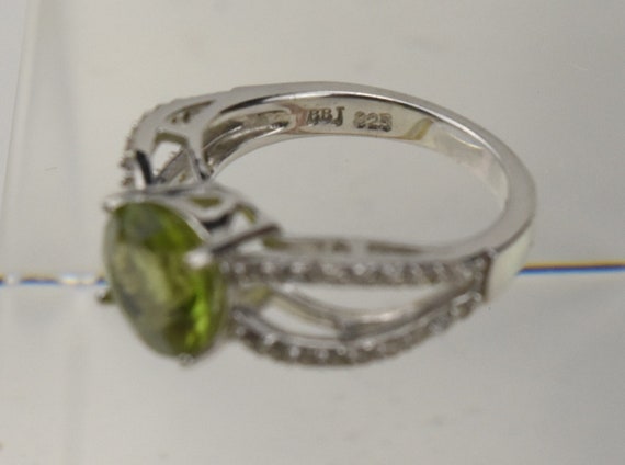 Sterling Silver Light Green Crystal Ring - Size 5 - image 7