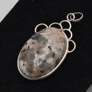 Pink Agate Sterling Silver Pendant
