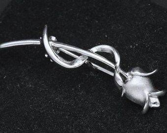 Broche Fleurs/roses En Argent 935 - Occasion, Bijou Vintage Argenté