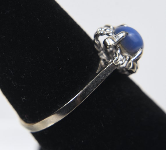 10k White Gold Synthetic Star Sapphire Ring - Siz… - image 3