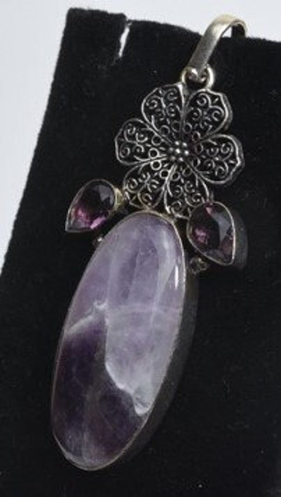 Chevron Amethyst with Pink Topaz Accents Sterling 