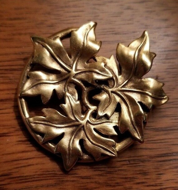 MMA Gold Wash Leaf Brooch