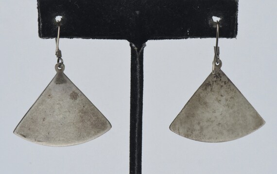 Vintage Sterling Silver Triangular Dangle Earrings - image 4