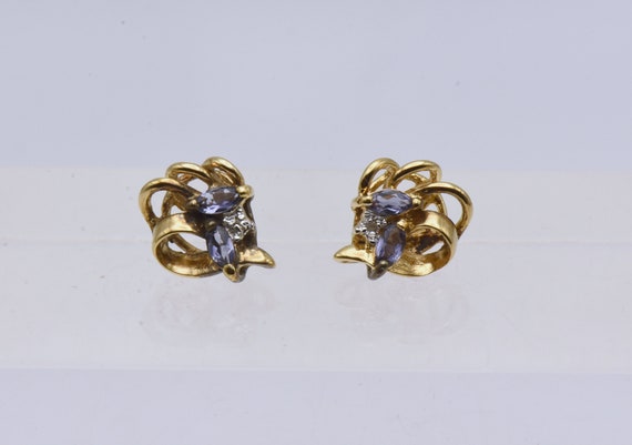 Vintage Tanzanite and Diamond Gold Plated Sterlin… - image 6