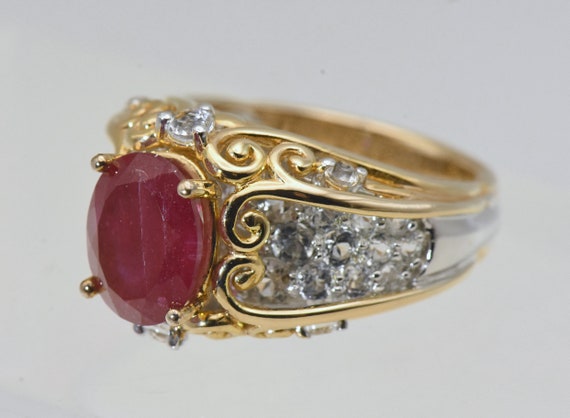 Composite Ruby and Colorless Sapphire Dual Tone S… - image 4