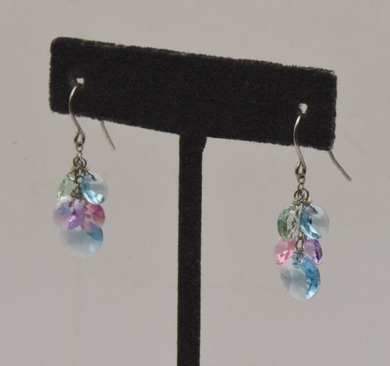 Crystallized Swarovski Color Sterling Silver Dangle Earrings