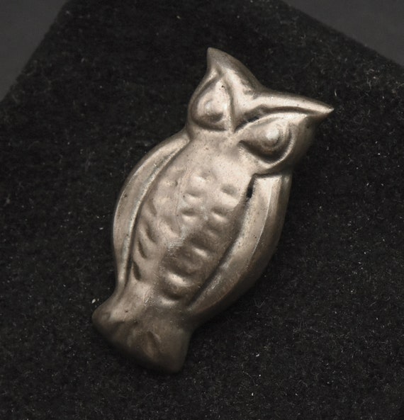 Vintage Handmade Sterling Silver Owl Pendant - image 4