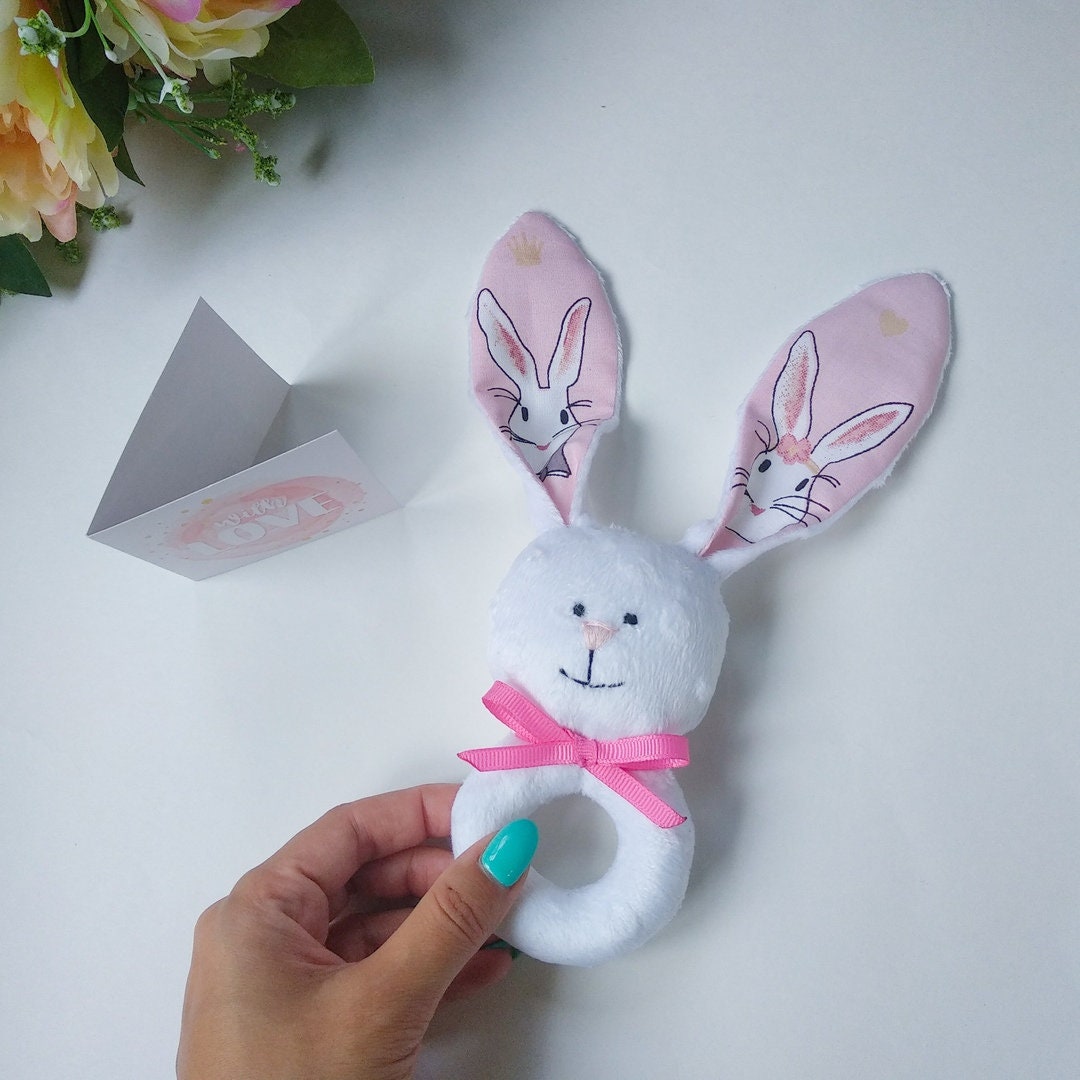 Baby rattle sewing pattern pdf stuffed bunny animal rattle Etsy