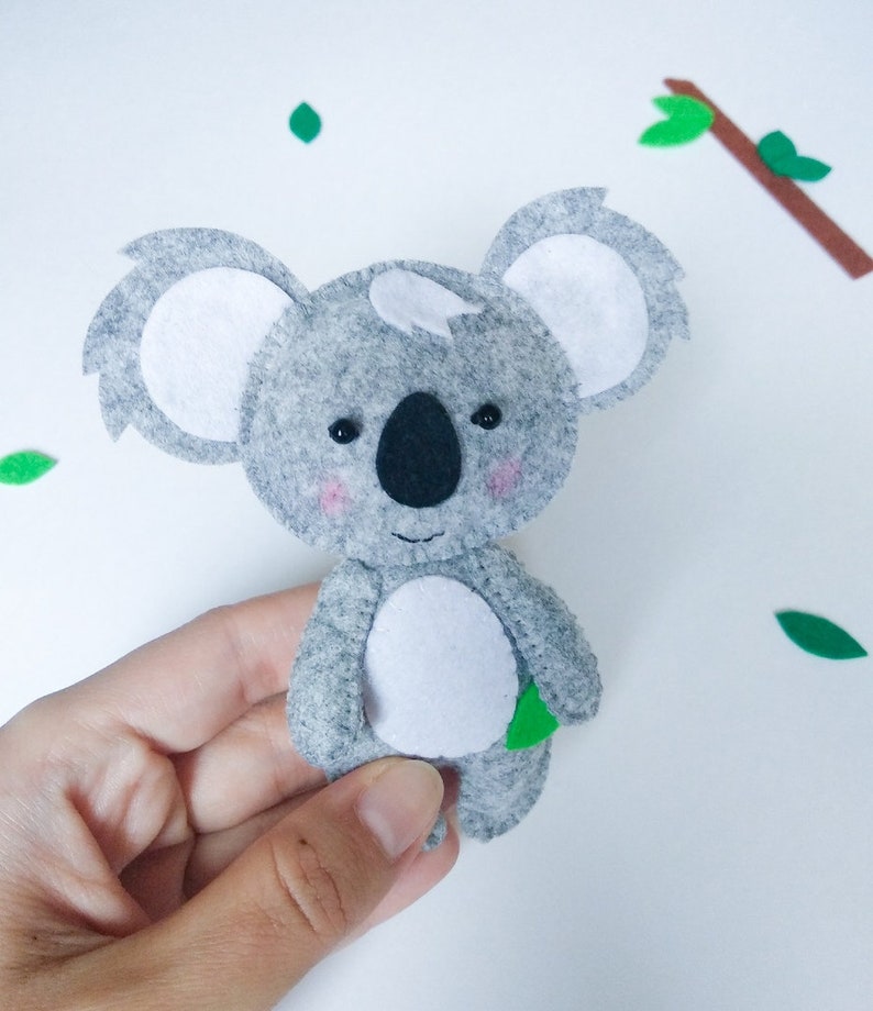 koala felt pattern australian stuffed animal magnet koala etsy