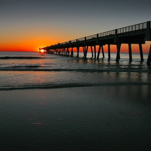 Jacksonville Beach Pier 3 Florida, Photography, Print, Ocean, Fine Art, Wall Decor, Decor, Sunrise, Beach Art, Color, Home Decor, Wall Art