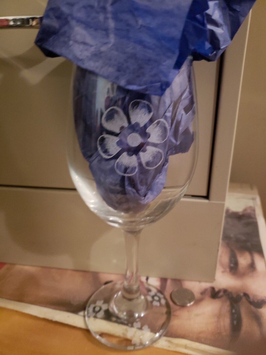 Custom Hand Etched Wine Glass Etsy