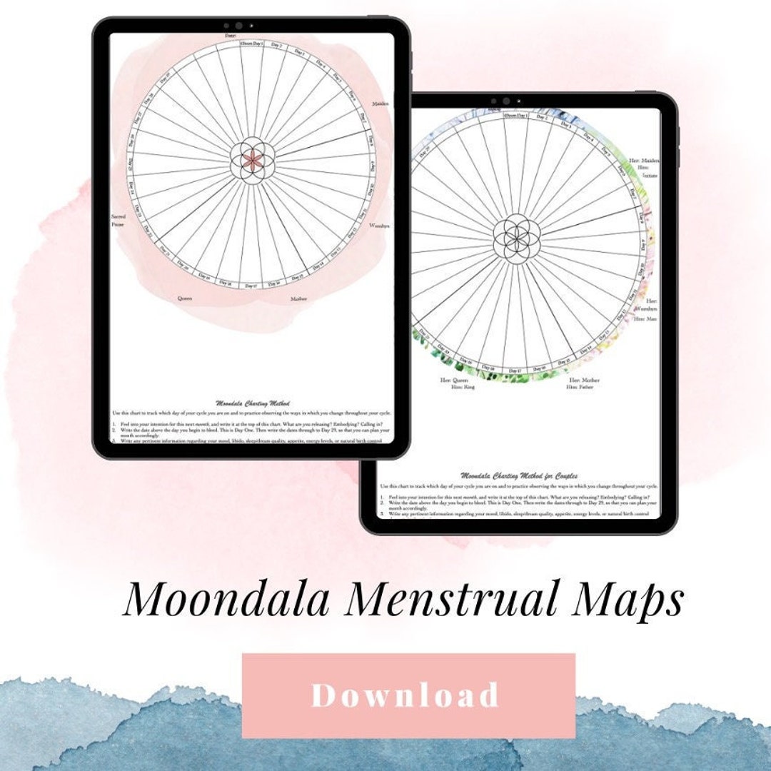 Moondala Menstrual Chart PDF With Directions Etsy