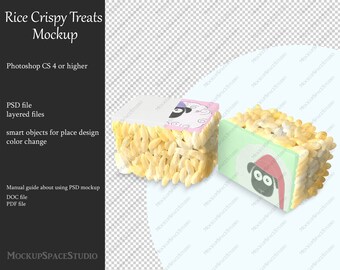 Download Rice Crispy Mockup Crispy Treat Sugar Rice Baking Dessert Glaze Smart Object Layered Files Photoshop File Product Place Psd Png Download Free Psd Mockup Templates Yellowimages Mockups