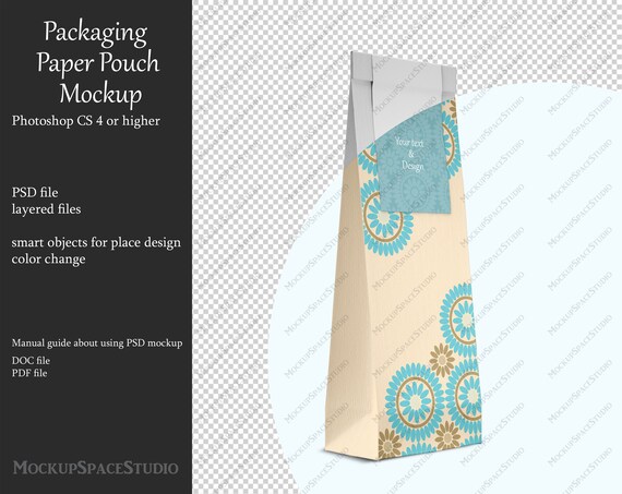 Download Paper Bag Mockup Paper Pouch Packaging Bag Coffee Package Etsy