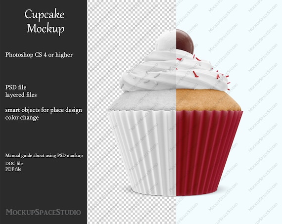 Download Cupcake Mockup Cake Mockup Paper Basket Baking Dessert Etsy