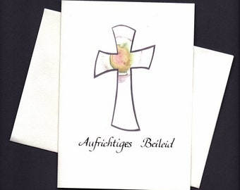 Grußkarte "Kreuz - Aufrichtiges Beileid"