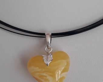 Amber heart pendant