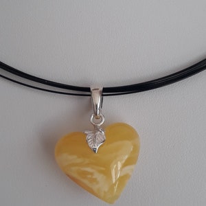 Amber heart pendant