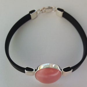 Silver Bracelet With Pink Quartz image 3