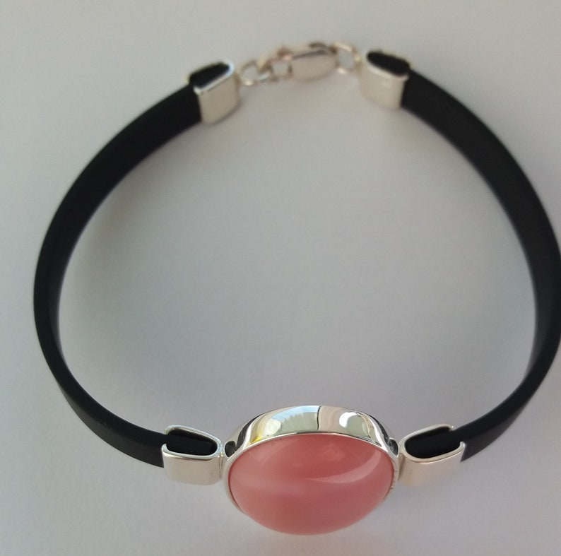 Silver Bracelet With Pink Quartz image 3