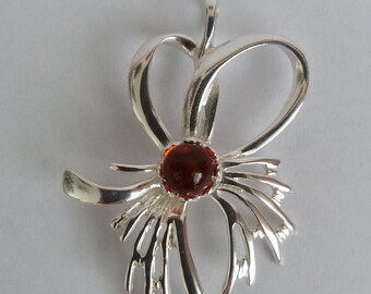 Silver Pendant with Amber