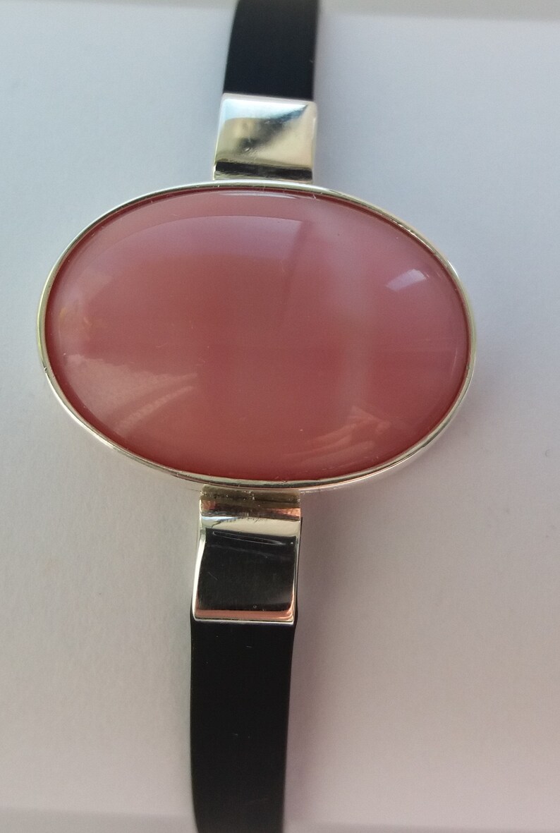 Silver Bracelet With Pink Quartz image 1