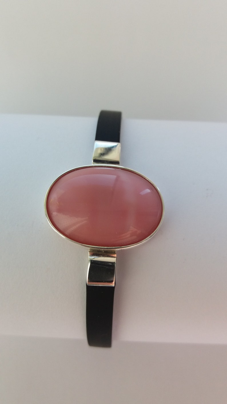 Silver Bracelet With Pink Quartz image 4