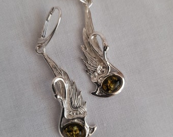 Earrings Silver Swans