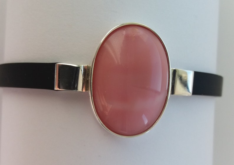 Silver Bracelet With Pink Quartz image 2