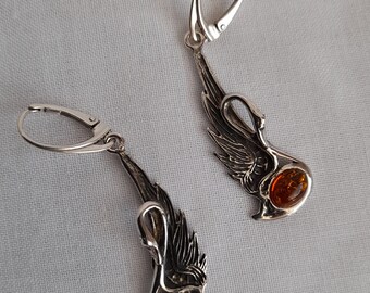 Earrings Silver Swans