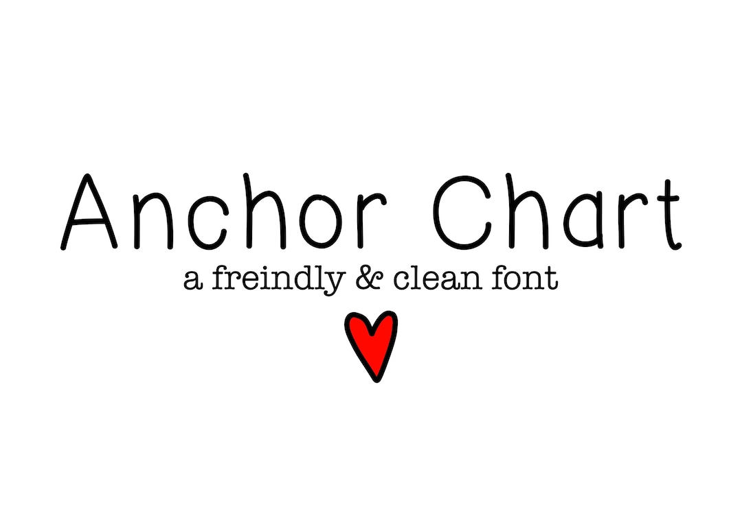 Anchor Chart - A Handwritten Print Font - Etsy