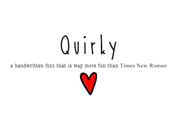 Quirky A Handwritten Font | Etsy