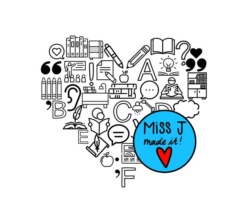 Download Reading Heart I Love Reading and Writing PNG JPEG SVG | Etsy