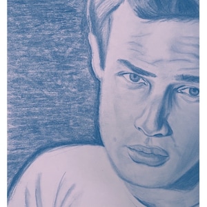 Retrato DIGITAL de Marlon Brando (tono azul claro)