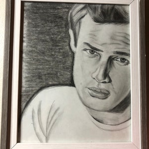 Marlon Brando “Un tranvía nombre Deseo” Retrato al carboncillo 8”x10”
