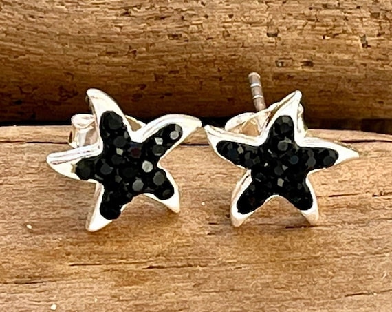 Starfish Earrings ebb and flow - 925 Silver Black Earrings maritime ebb and flow®
