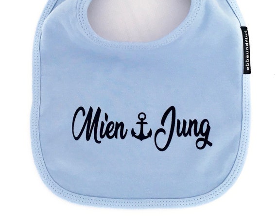 Baby Bib Mien Jung - FAIR TRADE - Low German, Baby Gift for Birth, Baby Gift Boy, Ebbe und flut®
