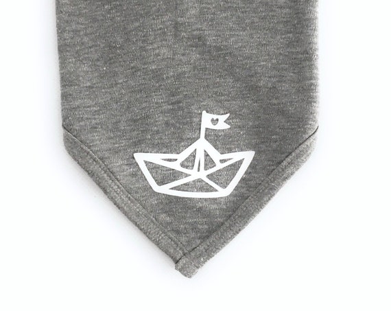 Baby Scarf Paper Boat ebb and flow - Fair Trade - Baby scarf grey, Paper ship Origami, ebb and flow®