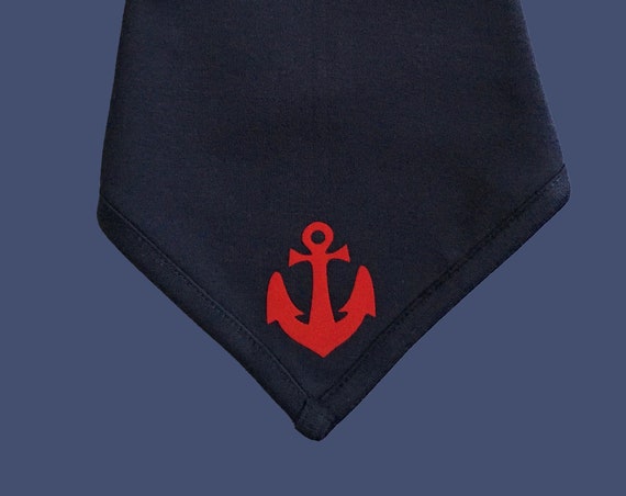 Baby Scarf Anchor Hamburg Blue/Red - Fair Trade - Triangle Scarf Anchor, Scarf for Babies, Maritime Baby Scarf