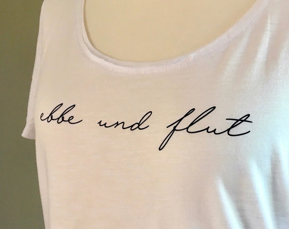 Women's T-Shirt "ebbe und flut" - white - oversized, women's shirt, Hamburg shirt ebbeundflut, - S, M, L, XL